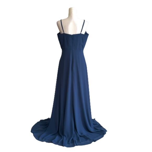 Dress The Population Blue Cambria Knot Tie Bodice Formal Evening Dress Large NEW - Picture 6 of 13